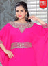 Farasha Style Kaftan With Designer Waist Belt